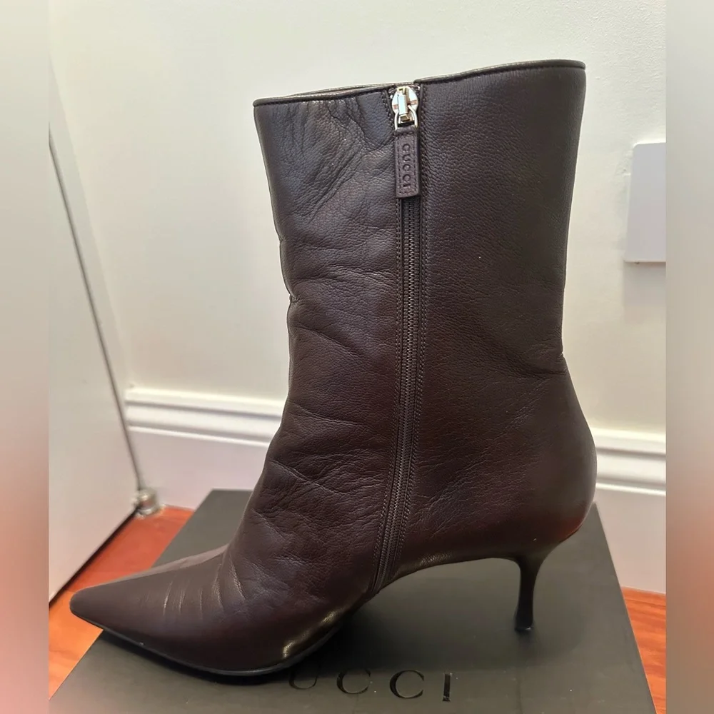 Gucci brown leather boots - Picture 5 of 6